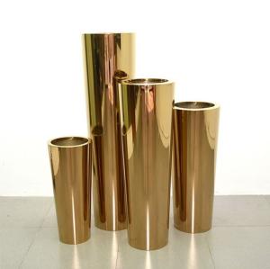 Quality European style luxury shiny rose gold garden planter flower pot wholesale