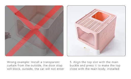 Automatic Cat Litter Box Two Way Door Enclosed Large Cat Litter Toilet