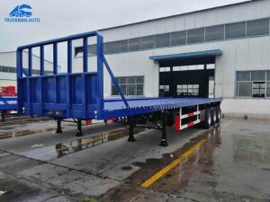 Quality Bottom 3mm 40 Tons 4 Axles Flatbed Fence Semi Trailer wholesale