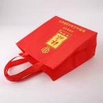 Deep Red Small Non Woven Bags / Summer Custom Printed Non Woven Bags