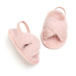 New designed Faux fur soft-sole 0-18 months girl anti-slip walking baby sandals