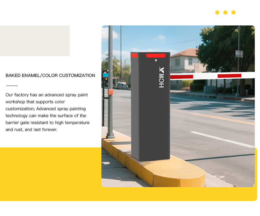 HCW Barrier Gate Vehicle Gate Automatic Car Parking Garage Servo Motor With Fast Speed 1-6m Boom