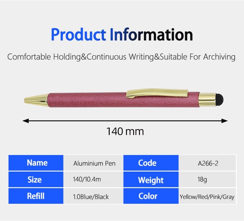 Glitter Press Style Ball Pen Touch Screen Metal Patterned Paint Ballpoint Pen