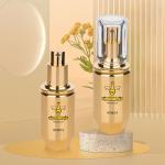 40ml Golden Cylinder Spray Bottle Glass Skincare Packaging For Cosmetic