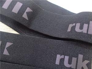 Quality Heat Transfer Logo On Polyester Elastic Webbing / Clothing Elastic Band wholesale