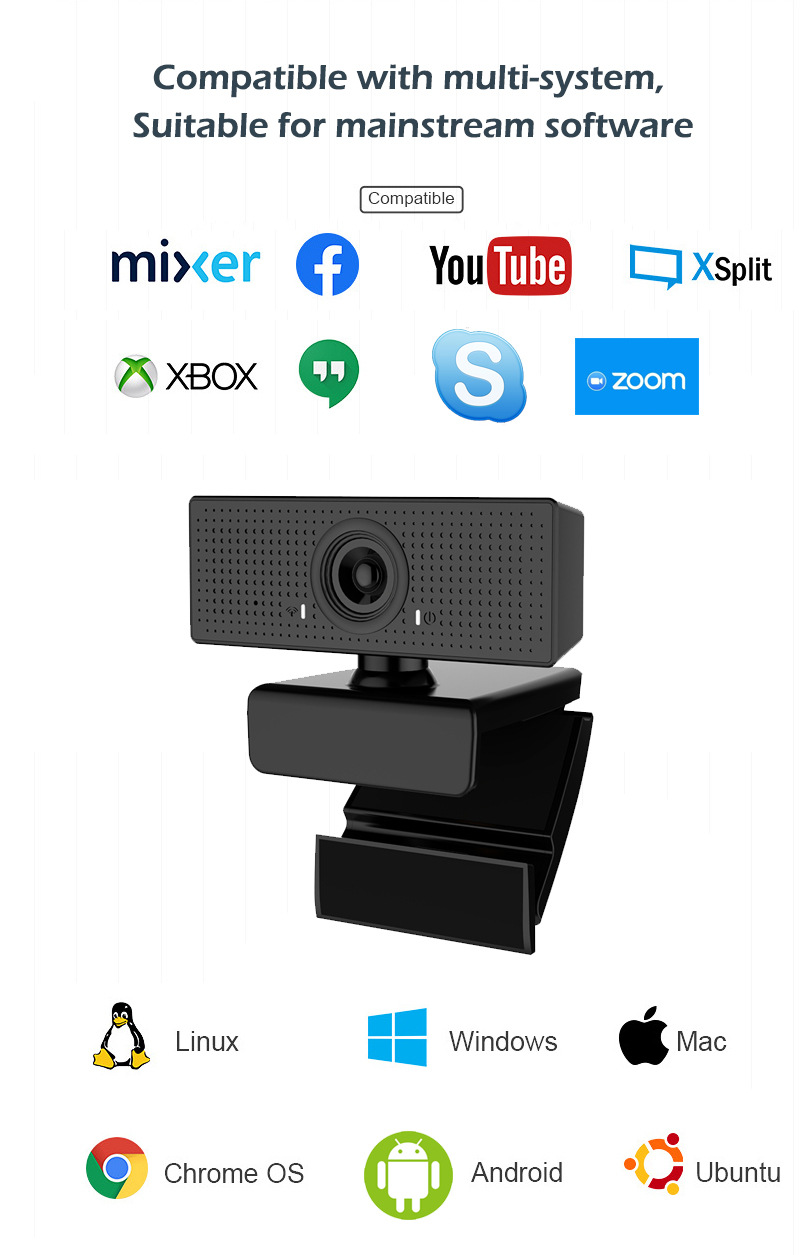 110 degree wide usb webcam building in Noise reducing MIC For PC Computer