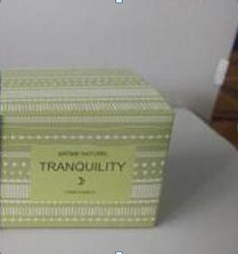 Decor & green glass scented candle with green apple fragrance and package of gift box