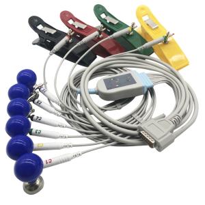Quality Nihon 10 Lead ECG EKG Cable With Chest Suction Limb Clamp Electrodes wholesale
