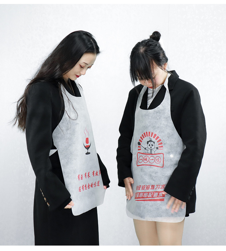 Kids Adults Kitchen Cooking Disposable Non Woven Apron Adjustable Custom Design