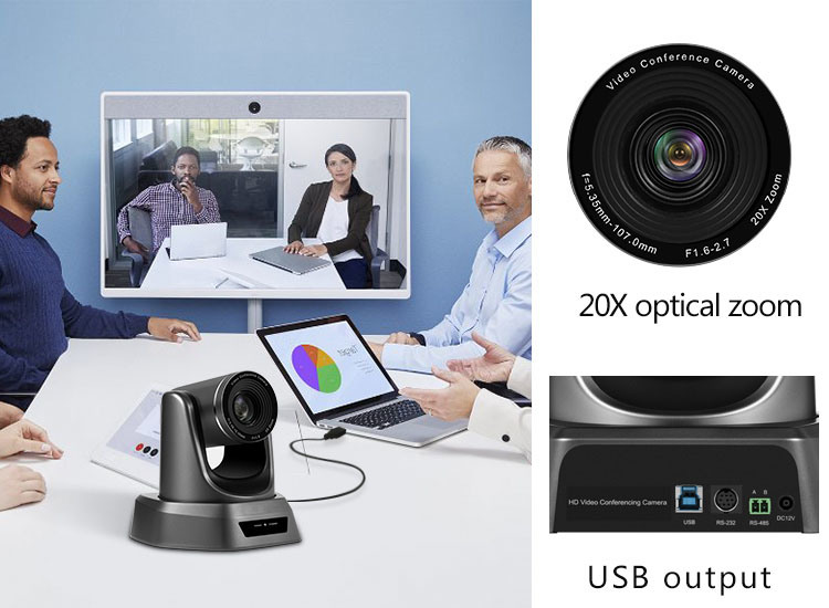 Nv20u PTZ 20X Zoom Full HD 1080P USB Video Output Video Conference Camera for Church