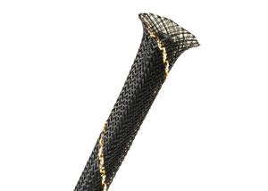 Quality 23mm Expandable Braided Cable Sleeving Black PET Monfilament For Cable Management wholesale
