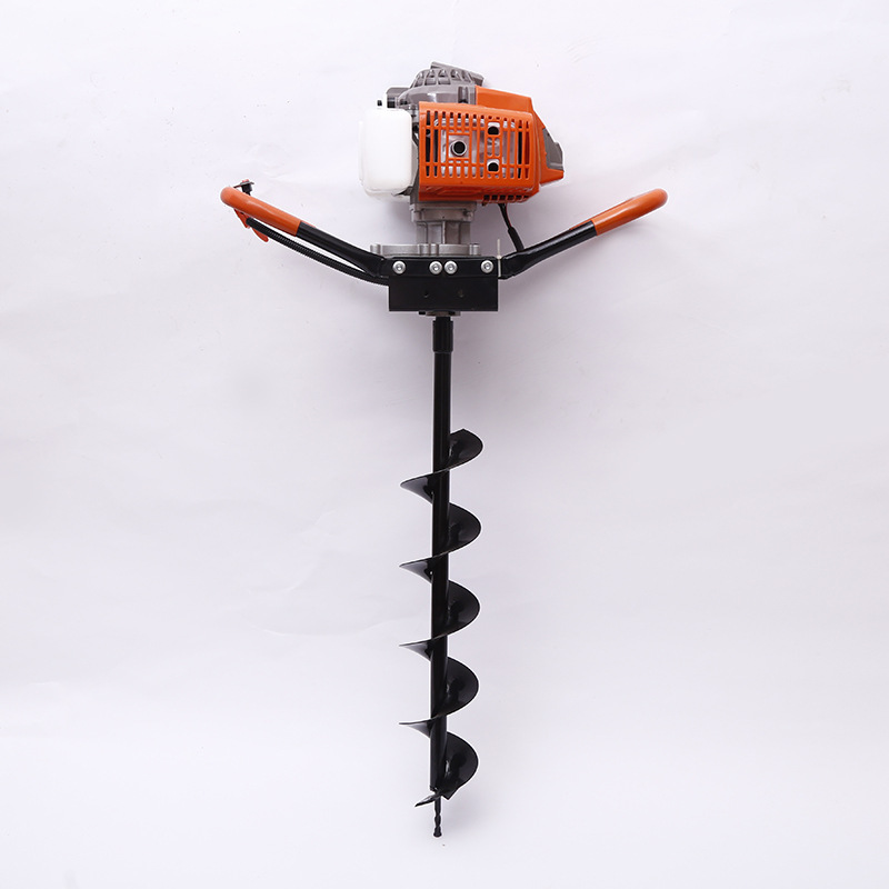 52cc Ground Digging Machine Petrol Gas Powered Post Hole Digger Borer 3Bits 2 Stroke