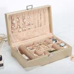 Khaki Grey Pink Portable Jewelry Cases Travel Jewelry Holders