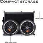 Bike Trailer Cargo Foldable Max Load, 2x16'' Inflatable Wheels, Aluminum Bicycle