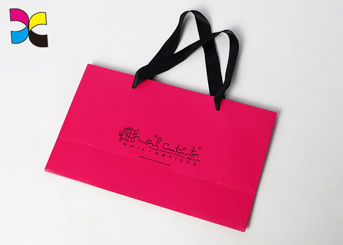 Window And Small Handle Printed Paper Bags For Chain Store / Supermarket