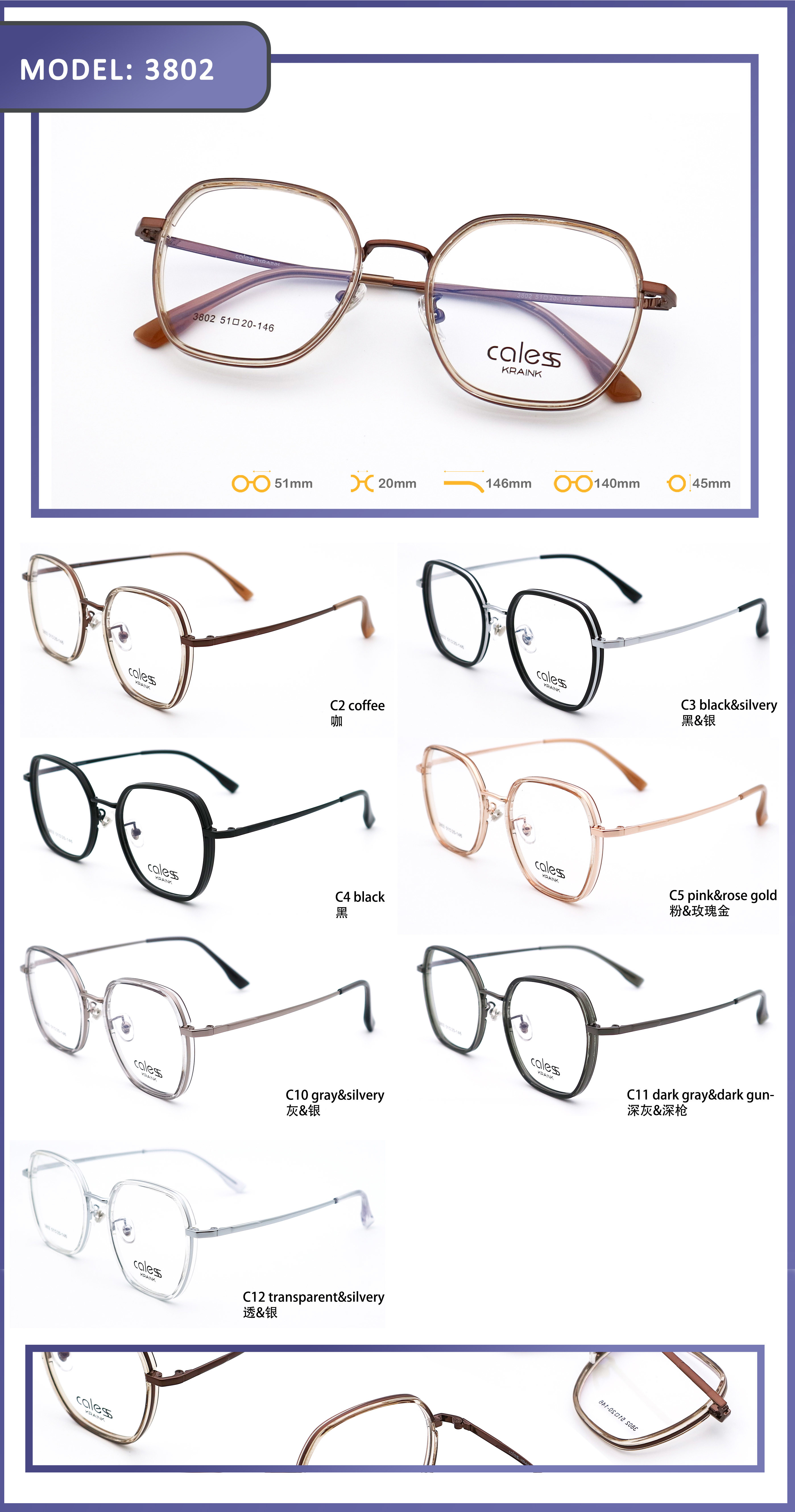 IP Electroplate Portability Men'S Metal Eyeglass Frames Optical Glasse Model