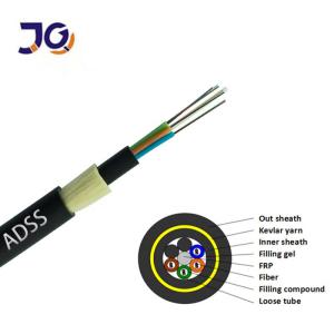 Quality ADSS 12 24 48 Core Span 100m 200m Armid Yarns Outdoor Fiber Optic Cable wholesale