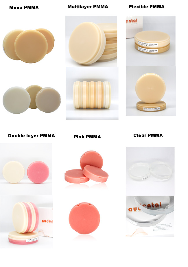 Audental OEM/ODM Denture Material Dental Material Cadcam Dental PMMA Block