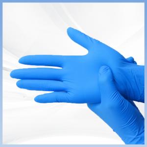 Quality Powder Free Blue Nitrile Gloves Anti Static Abrasion Resistant wholesale