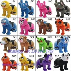 Quality Coin Operated Kiddie Plush Animal Electric Scooter Motorized Plush Riding Animals For Rent wholesale