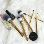 High Glossy Custom Makeup Brush Set Gold Metal Handle Vegan For Cosmetic