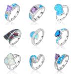 Blue Vermeil Opal Inlay Wedding Band Womens Jewelry 925 Silver
