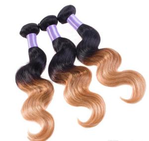 Quality Honey Blonde Hair Ends Ombre Human Hair Extension With 3 Tone Color wholesale