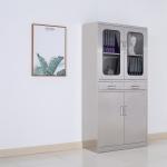 Stainless Steel Commercial Hospital Medicine Display Cabinet With Two Drawers