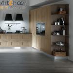 Minimalist Design Wood Kitchen Cabinet with Half Bullnose and Light Grey