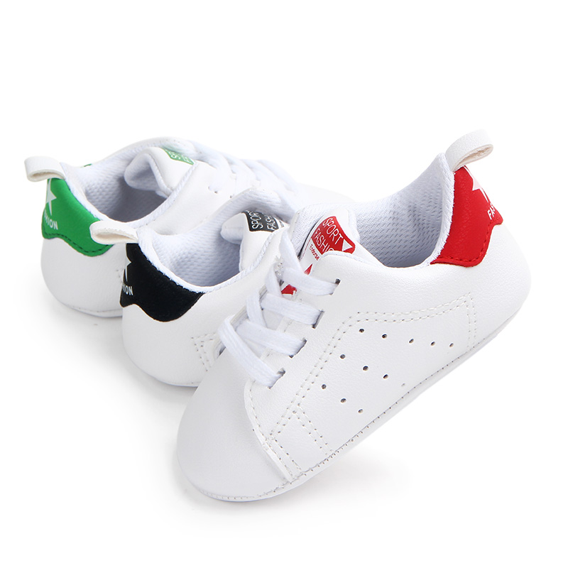 Hot sale 2019 PU Leather white shoes Lace-up Casual sport baby shoes
