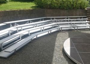 Quality Stadium Fixed Aluminum Sports Bleachers 430mm Seat Height With Double Foot Planks wholesale