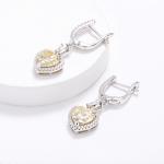 OEM Love Heart Diamond Earrings 925 Sterling Silver Love Heart Earrings