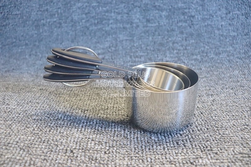 125ml 4pcs Silver Stainless Measuring Cups And Spoons For Baking