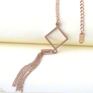 Quality Long tassel Necklace with Stainless Steel Materials,High End Fashion Jewelry Women′s Sweater Tassel Pendant Necklace wholesale