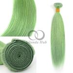 Green Straight Remy Human Hair Bundles Sew In Weave Bundles Brazilian Bundle