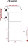 70mmx50mm 1mil White Matte High Temperature Resistant Polyimide Label