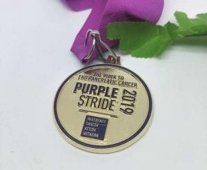 Quality Die Casting Metal Medal Sandblasting Zinc Alloy Medal With Soft Enamel wholesale