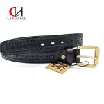 Copper Buckle Genuine Leather Braided Belt , Antiwear Ladies Black Belts For