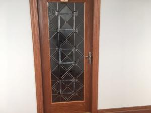 Quality Door Decorative Panel Glass 22&quot;*64&quot; Black Patina Natural Wood Style wholesale