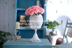 Quality 2016 new style wicker garden baskets support foot white color wholesale