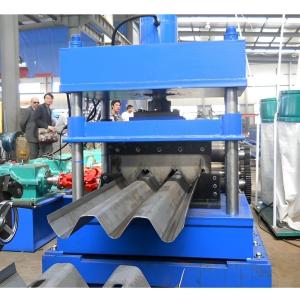 Quality 310mm 2 Waves Guardrail Roll Forming Machine Crash Barrier Hydraulic Punching wholesale