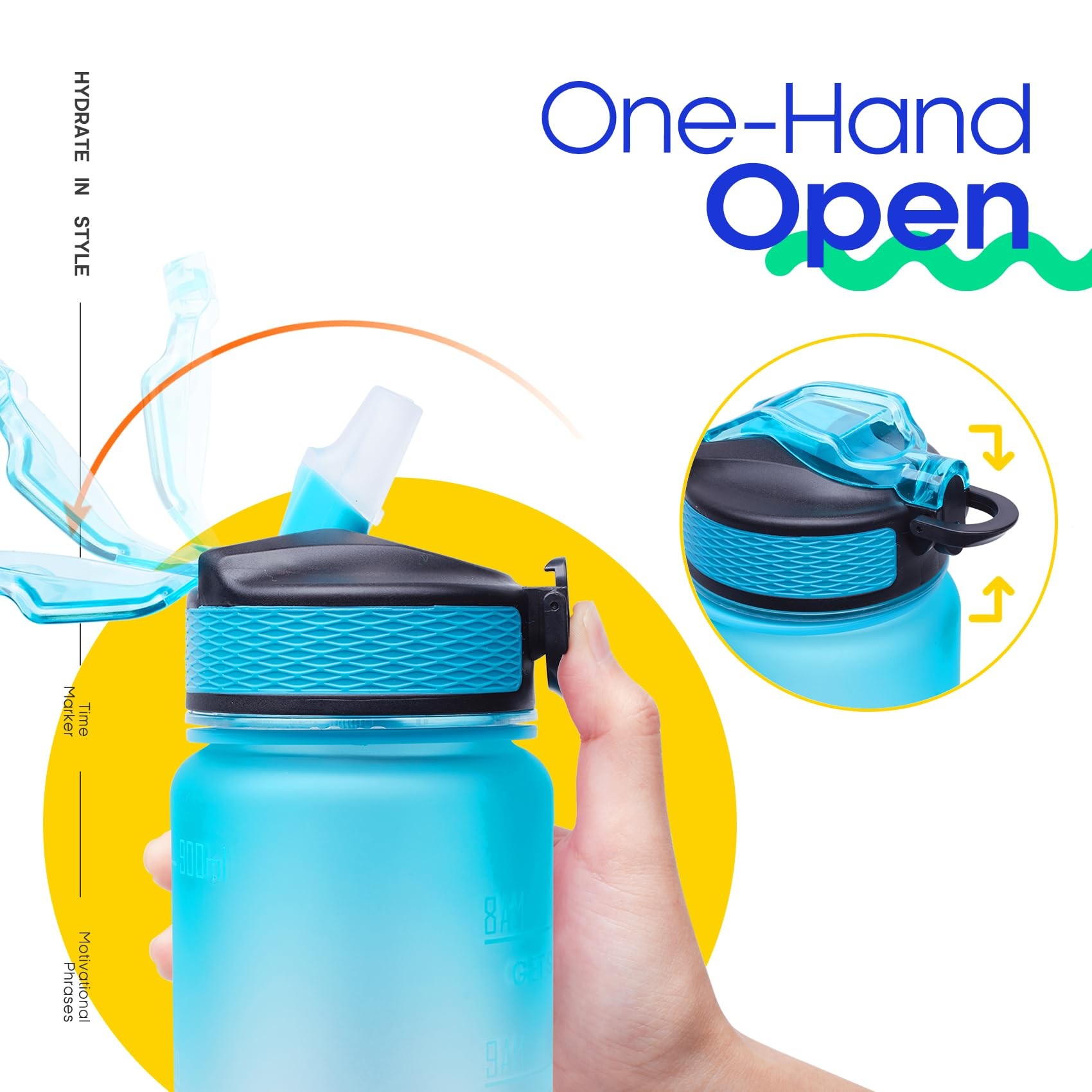 Customized 32oz Large Leakproof BPA Free Drinking Bottle Motivational Time Marker Water Bottle With Straw To For Fitness And Outdoor Enthusiasts