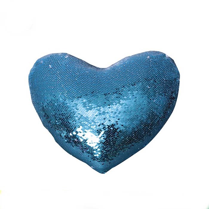 Personalized Heart Shape Sequin Sublimation Pillow Case Sparkling Style