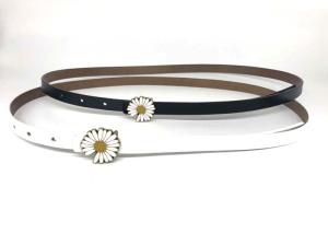 Quality Fashion Jeans 13mm Woman Metal Daisy Buckle Thin Belt wholesale