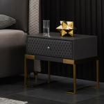 Luxury Hotel Modern Nightstand Wooden Bedside Table With Metal Legs
