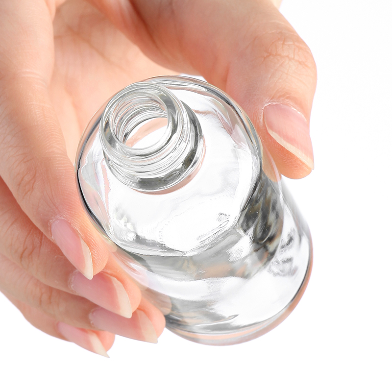 50ml/100ml Glass Perfume Bottle with CROWN CAP Sealing Type and Transparent Empty Design