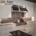 White Shaker Solid Wood Slim Style Modular Kitchen Cabinets American Market