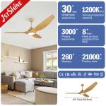 Kitchen 15cm Suspender Length Modern Plastic Blade DC LED Exhaust Ceiling Fan