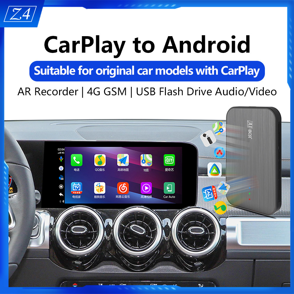 Z4 Mini Wireless Carplay Adapter RGB Light USB Type-C Port Automatic Startup Carplay