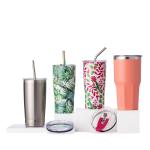 Personalized SS Insulated Tumblers With Lids And Straws 20oz